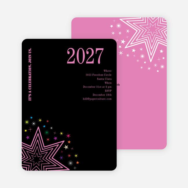 Starburst New Year’s Invitations - Cotton Candy