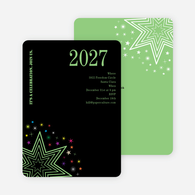 Starburst New Year’s Invitations - Basil