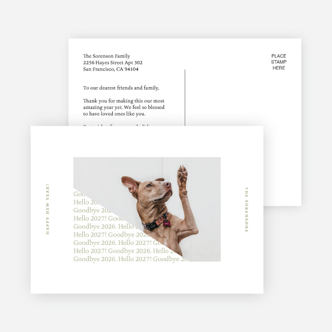 Annual Unwrapping New Year Cards and Invitations - Green