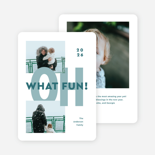 Double the Fun Holiday Cards and Invitations - Blue