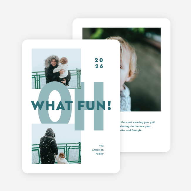 Double the Fun Holiday Cards and Invitations - Blue