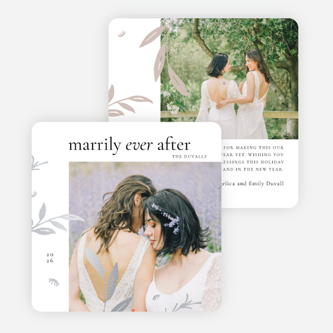 Goldleaf Ever After Holiday Cards and Invitations - Gray