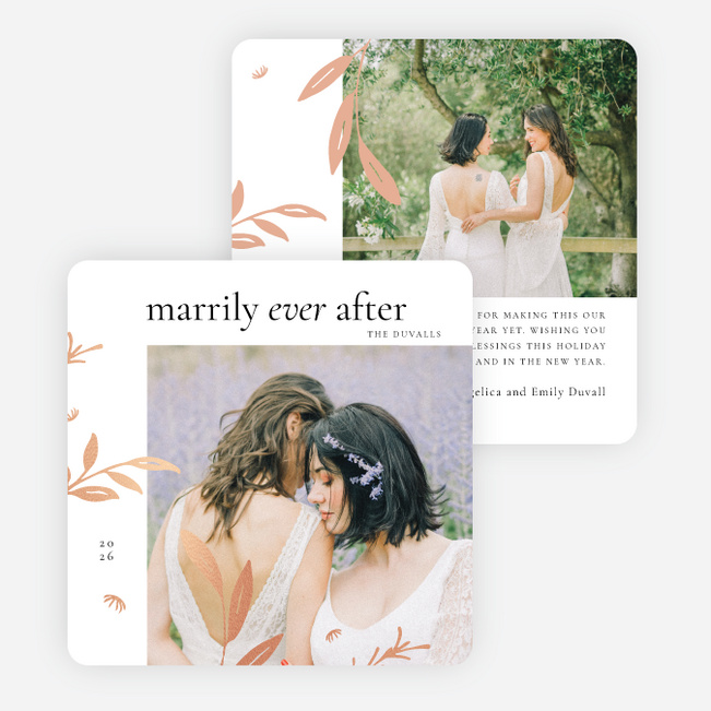 Goldleaf Ever After Holiday Cards and Invitations - Pink