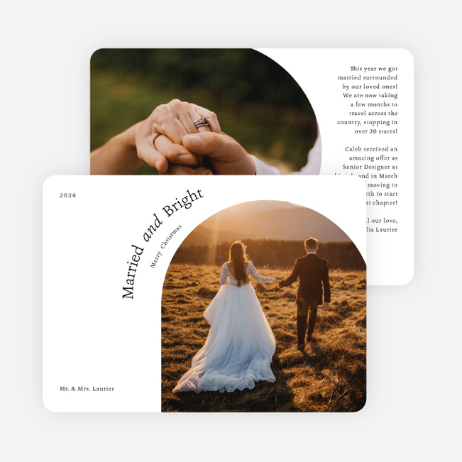 Married & Bright Arch Christmas Cards - White