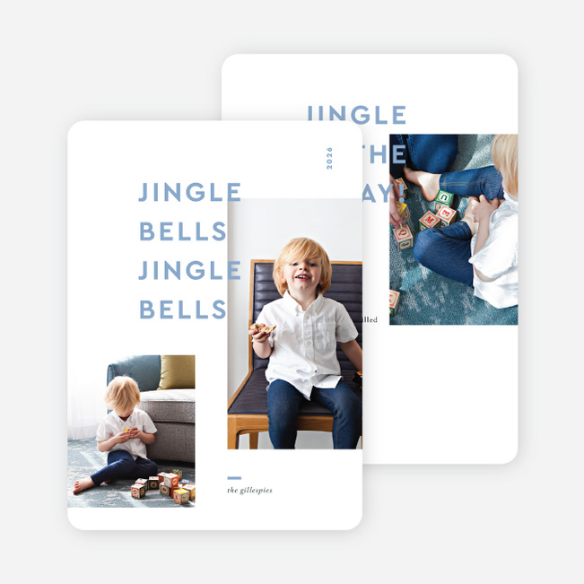 Modern Jingle Christmas Card - Blue