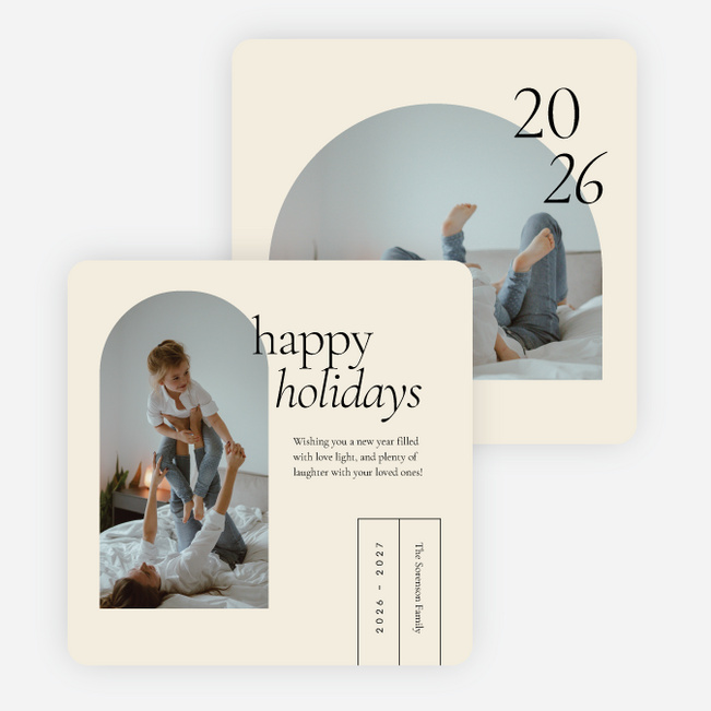 Over the Horizon Holiday Cards and Invitations - Beige