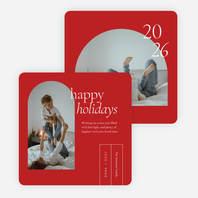 Over the Horizon Holiday Cards and Invitations - Red