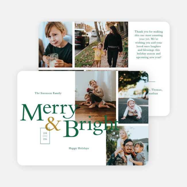 Overlapping Brightness Christmas Cards - Green