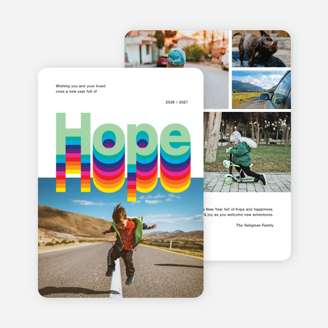 Retro Hope New Year Cards and Invitations - Multi