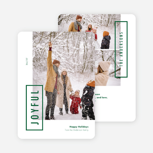 Sign of Joy Holiday Cards and Invitations - Green