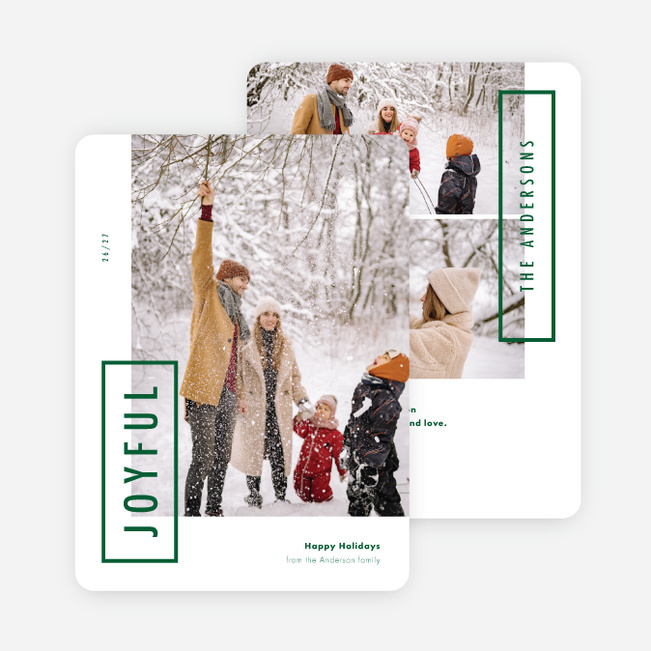 Sign of Joy Holiday Cards and Invitations - Green