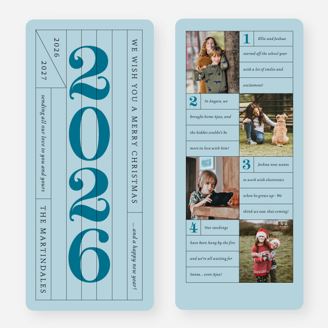 Ticket Summary Holiday Card - Blue