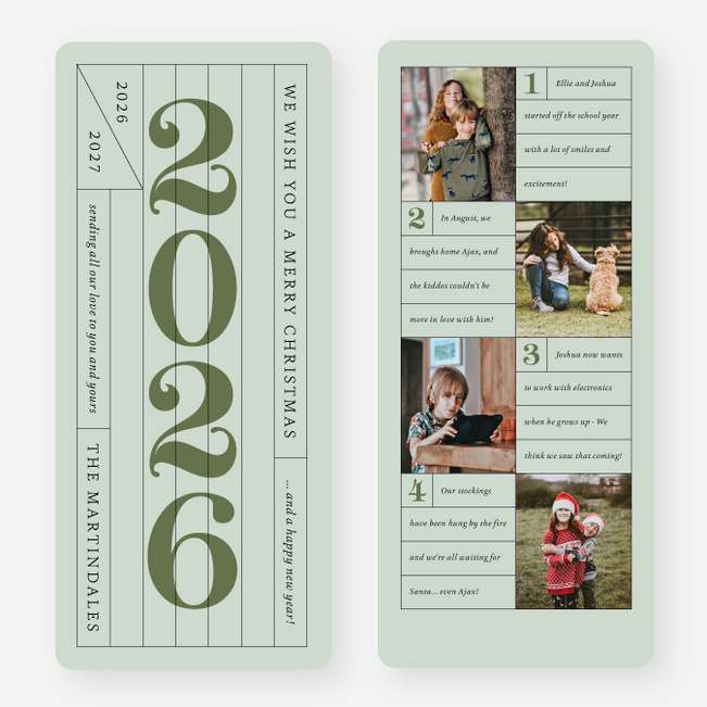 Ticket Summary Holiday Card - Green