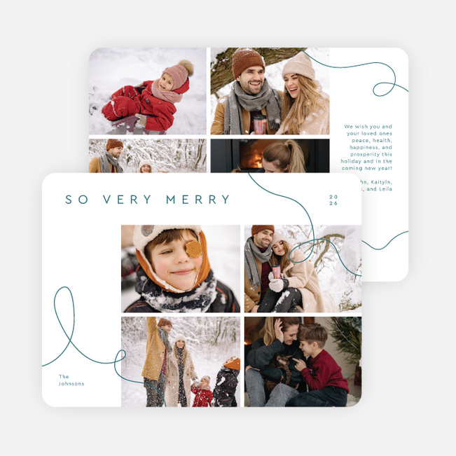 Very Merry Wrapped Christmas Cards - Blue