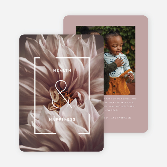 Beautiful Prosperity Christmas Photo Cards & Holiday Photo Cards - Pink