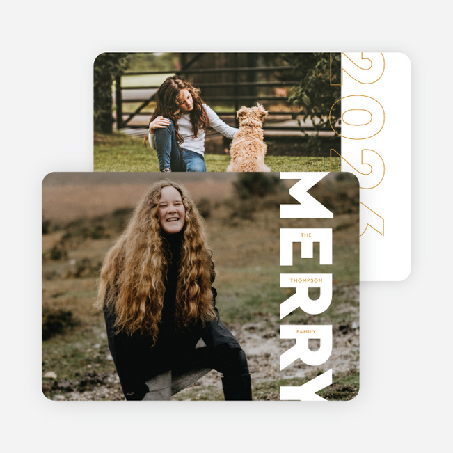 Boldly Merry Holiday Cards and Invitations - Yellow