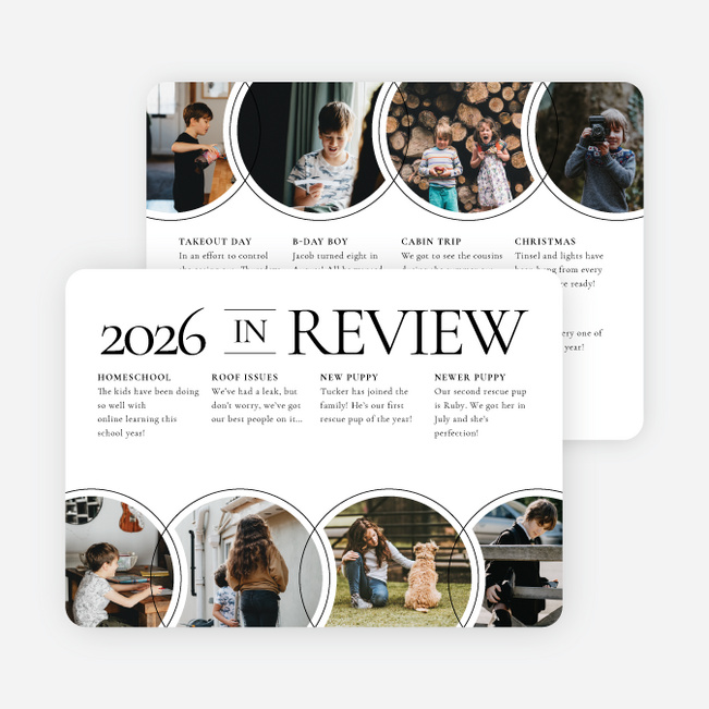 Bubbly Review Holiday Cards and Invitations - Black