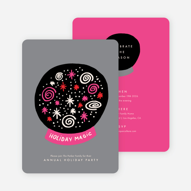 Dazzling Magic Ball Holiday Invitations - Multi