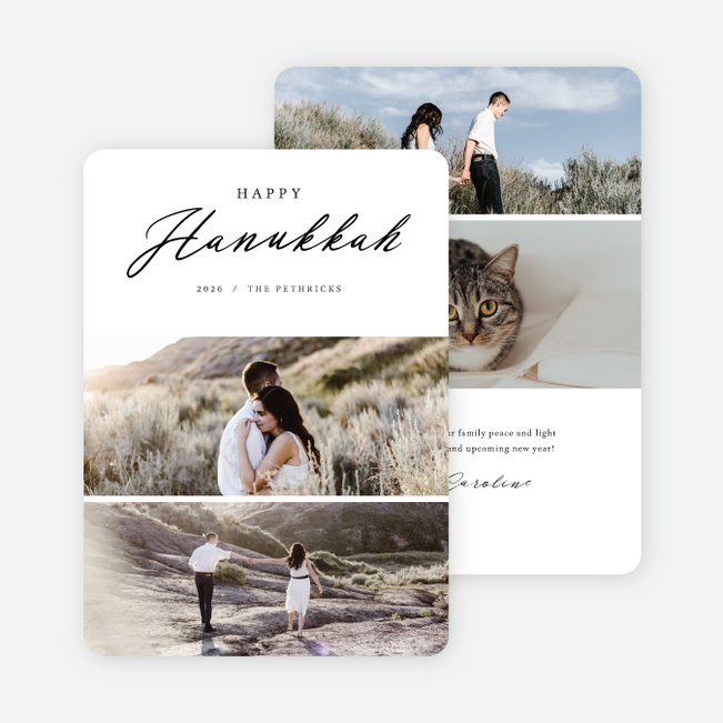 Elegant Blessings Hanukkah Cards - White