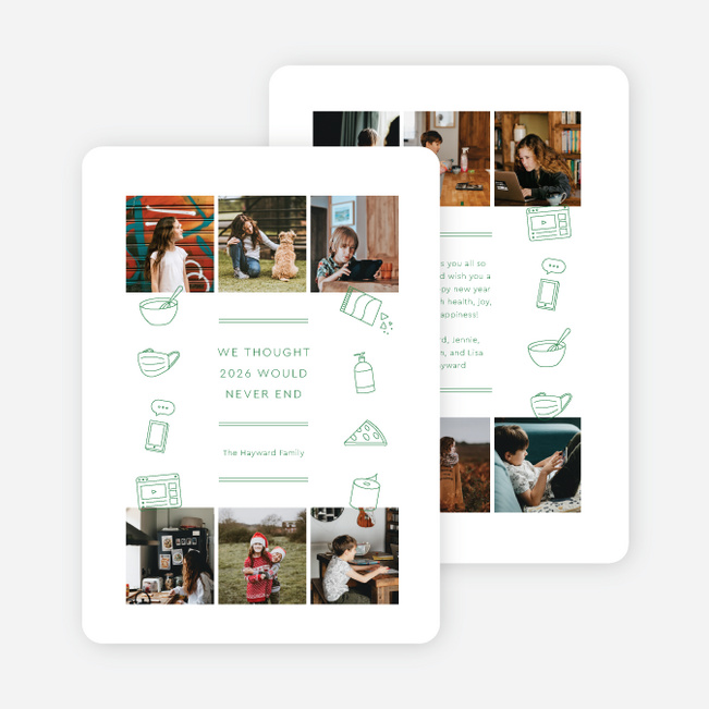 Endless Things Multi Photo Holiday Cards - Green