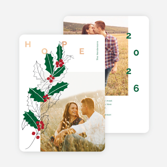 Foil Bouncing Hope Holiday Cards and Invitations - Pink