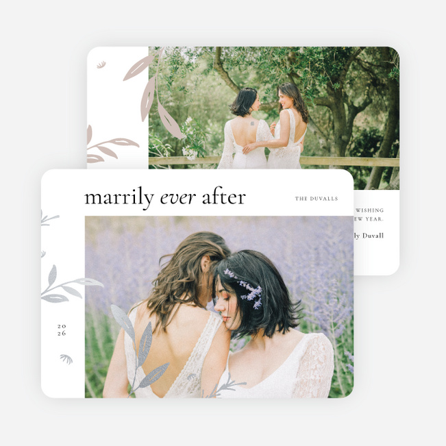 Goldleaf Ever After Holiday Cards and Invitations - Gray