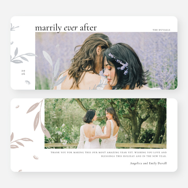 Goldleaf Ever After Holiday Cards and Invitations - Gray