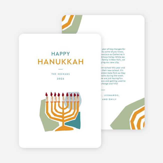 Hanukkah Menorah Holiday Cards and Invitations - Multi