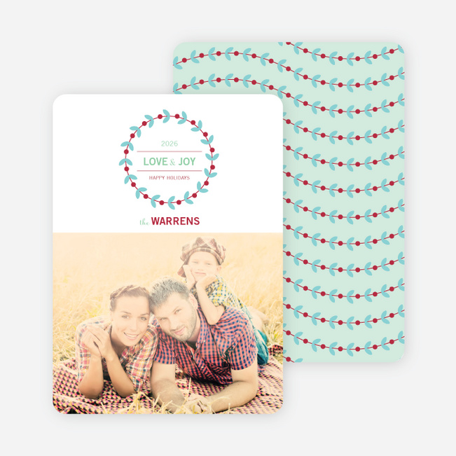 Holiday Garland Photo Cards - Green