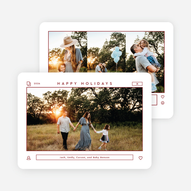 Holidays from Home Holiday Cards and Invitations - Red