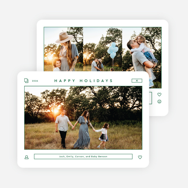 Holidays from Home Holiday Cards and Invitations - Green