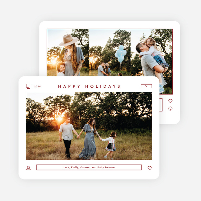 Holidays from Home Holiday Cards and Invitations - Red