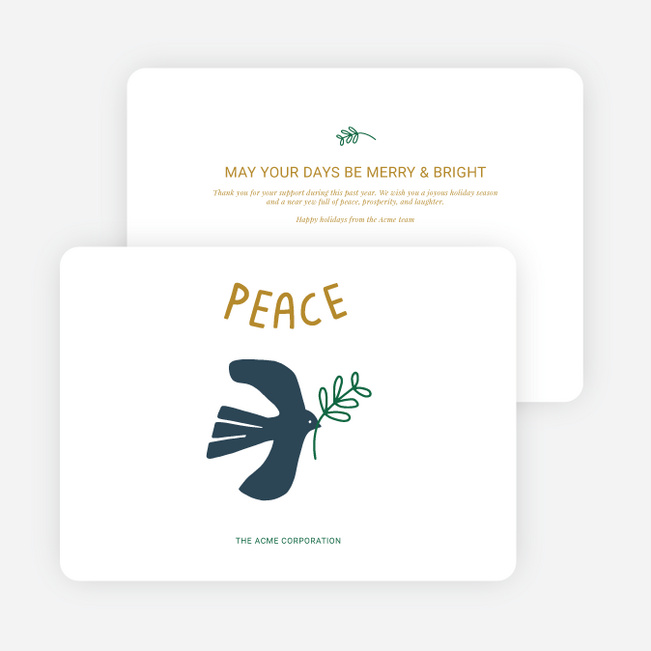 Little Dove Corporate Holiday Cards & Corporate Christmas Cards - Beige