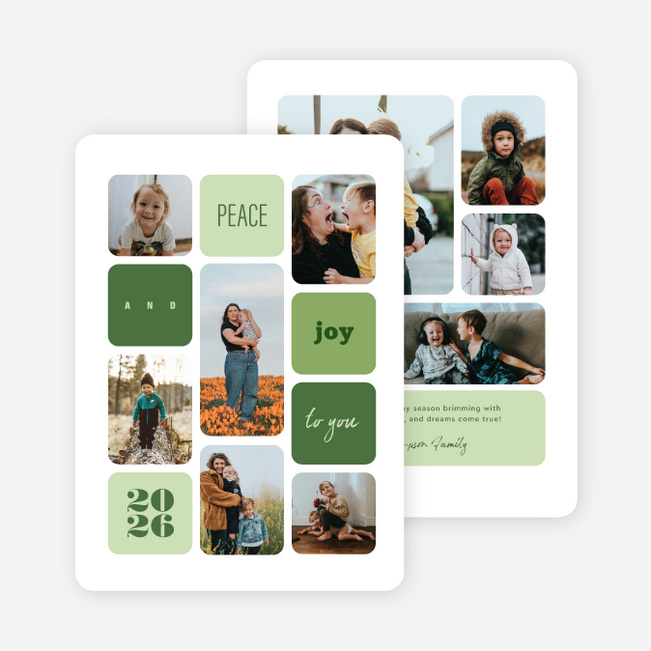 Little by Little Holiday Cards and Invitations - Green