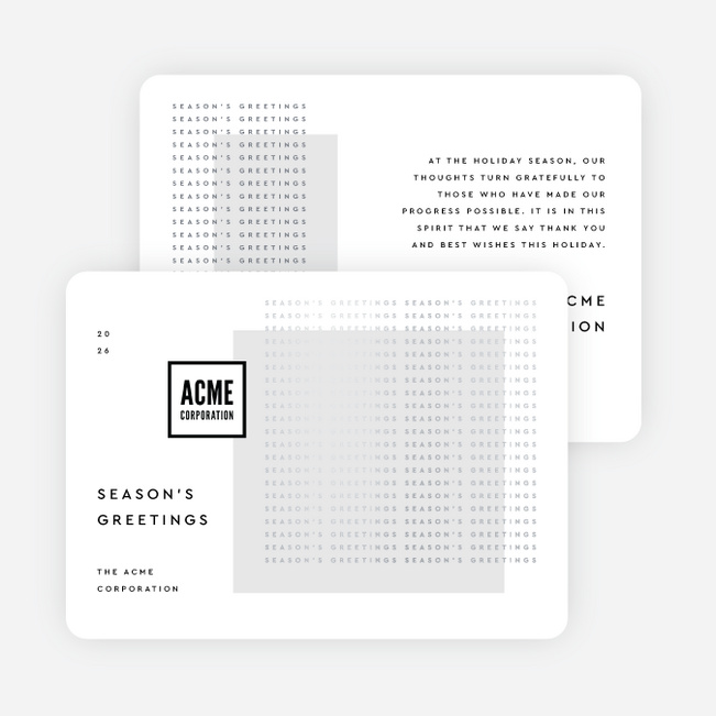 Minimalist Foil Salutations Business Holiday Cards & Business Christmas Cards - Gray