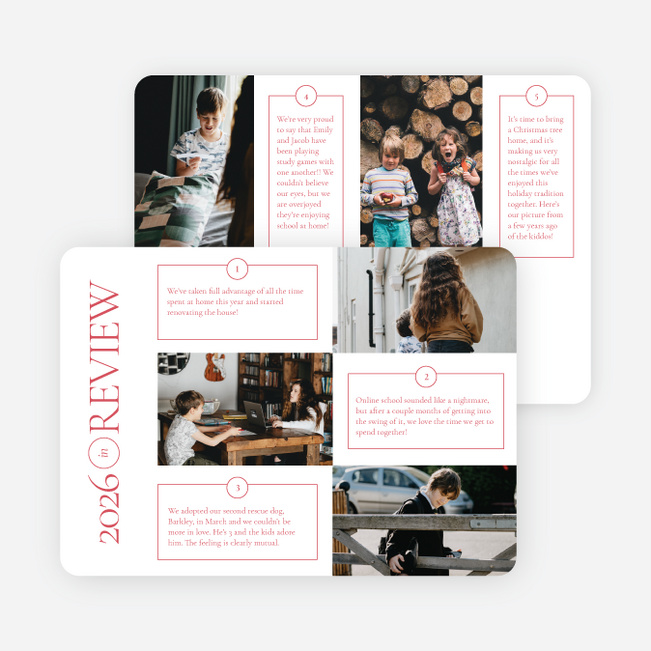 Neat Boxes Holiday Cards and Invitations - Red