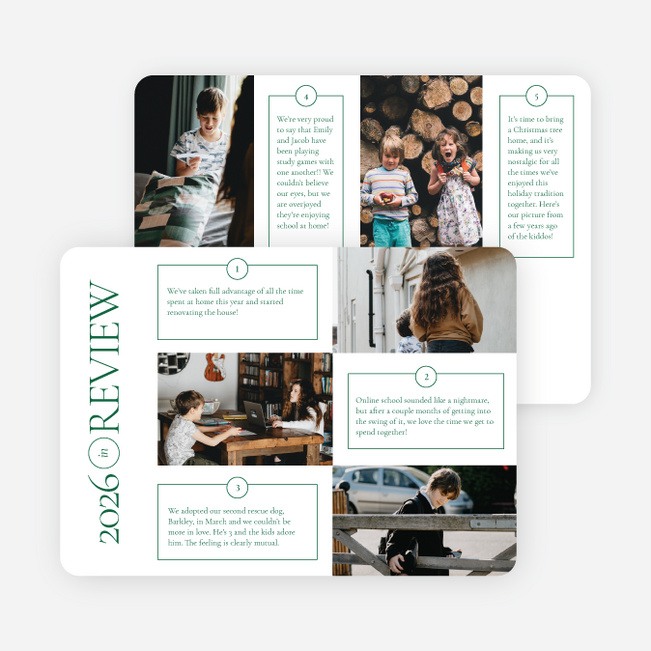 Neat Boxes Holiday Cards and Invitations - Green