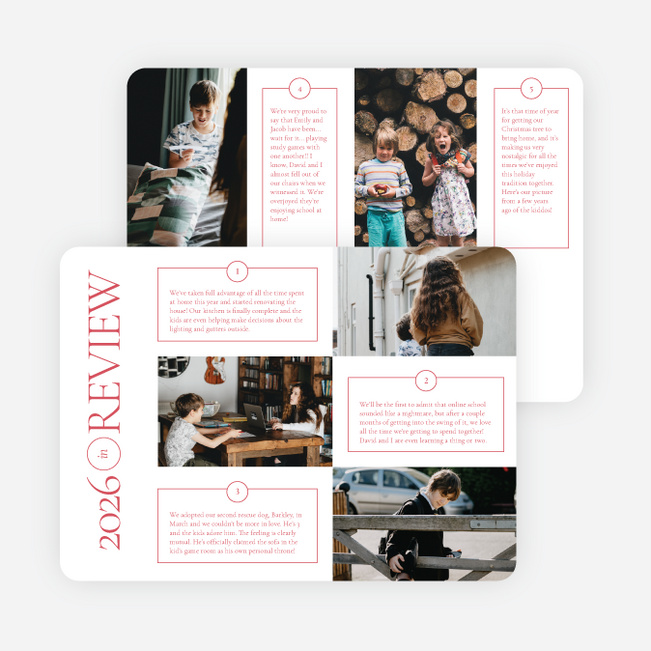 Neat Boxes Holiday Cards and Invitations - Red