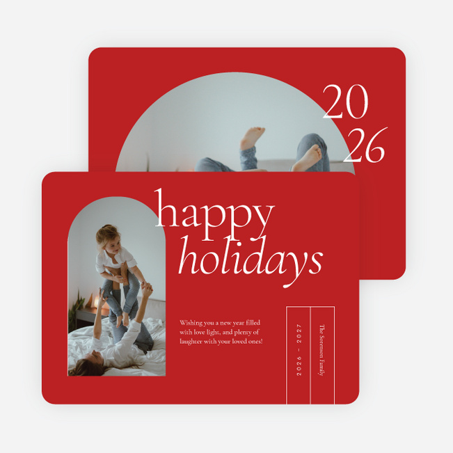 Over the Horizon Holiday Cards and Invitations - Red