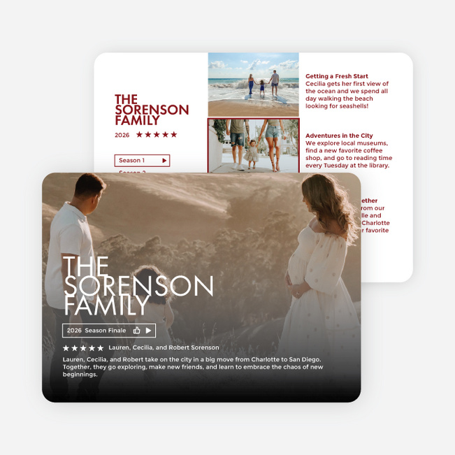 Season Finale Holiday Cards and Invitations - Red