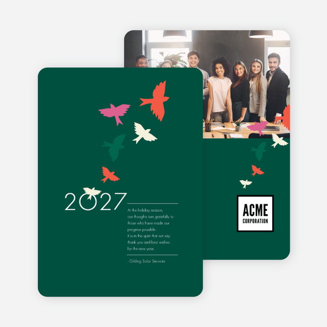 Taking Off Business and Corporate Holiday Cards - Green