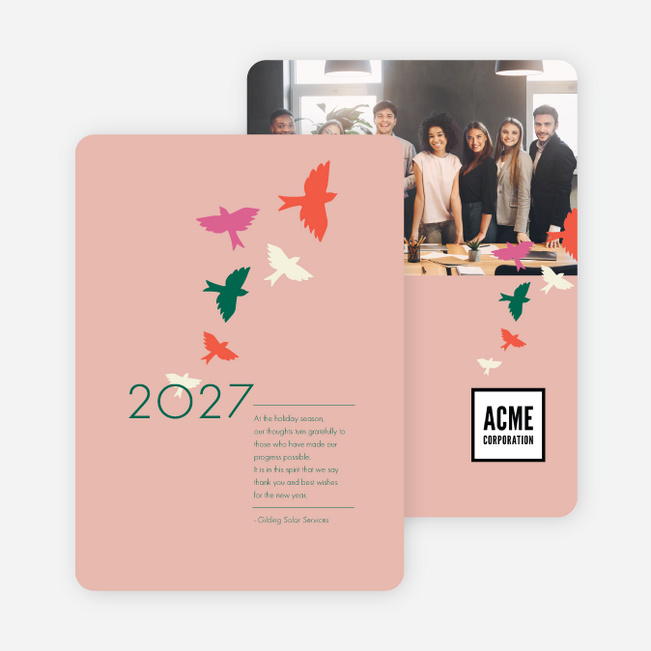 Taking Off Business and Corporate Holiday Cards - Pink
