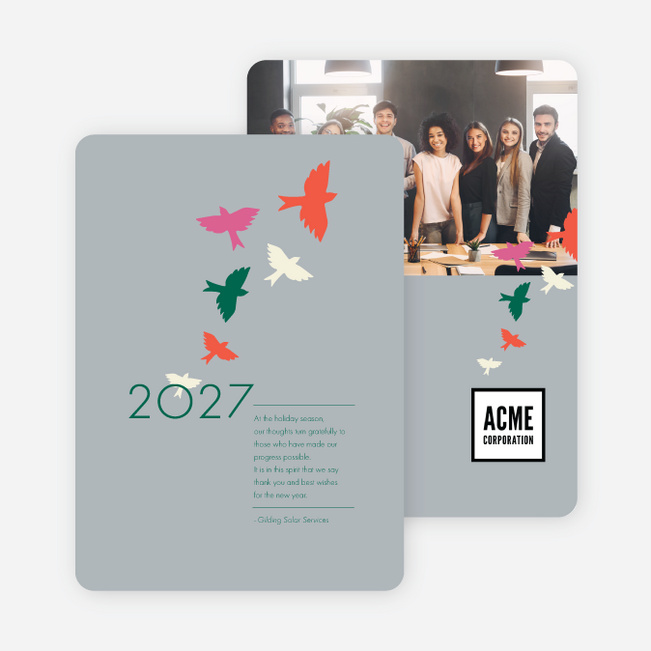 Taking Off Business and Corporate Holiday Cards - Gray