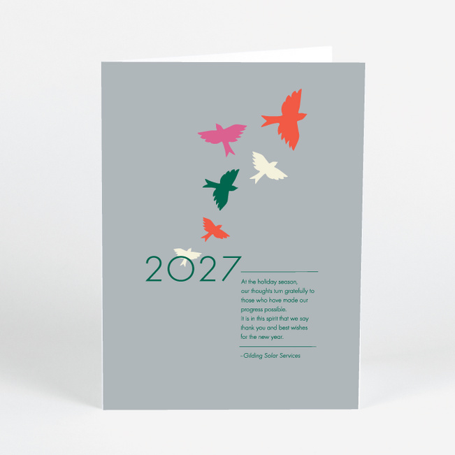 Taking Off Business and Corporate Holiday Cards - Gray