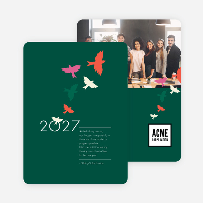 Taking Off Business and Corporate Holiday Cards - Green