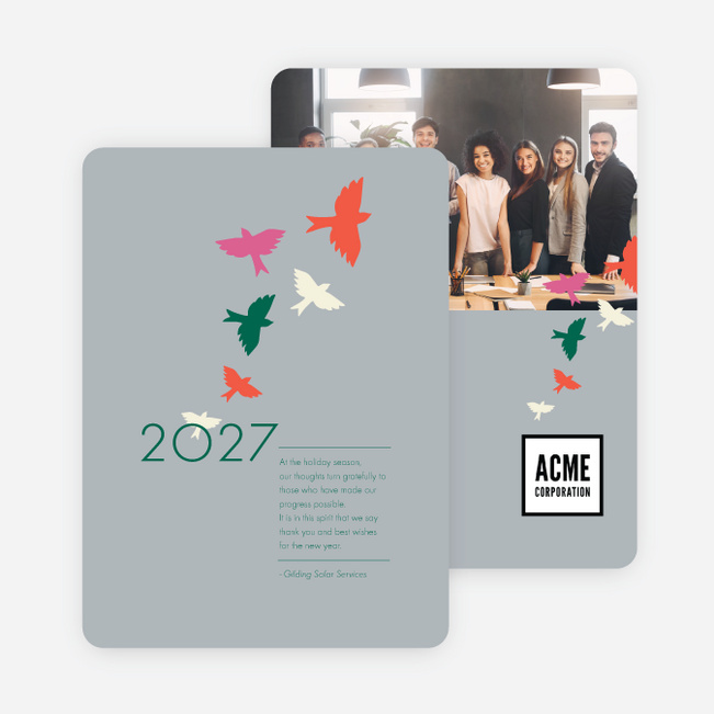 Taking Off Business and Corporate Holiday Cards - Gray