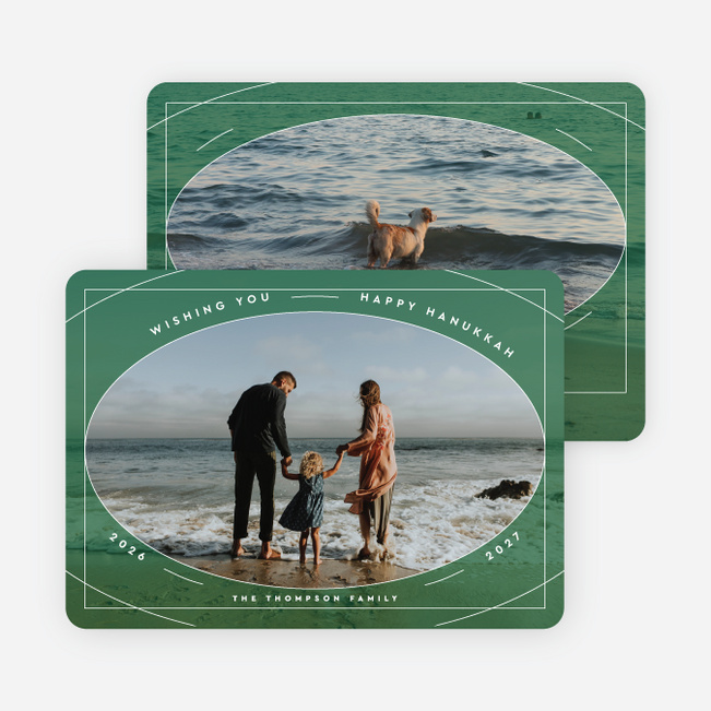 Triple Framed Hanukkah Cards - Green