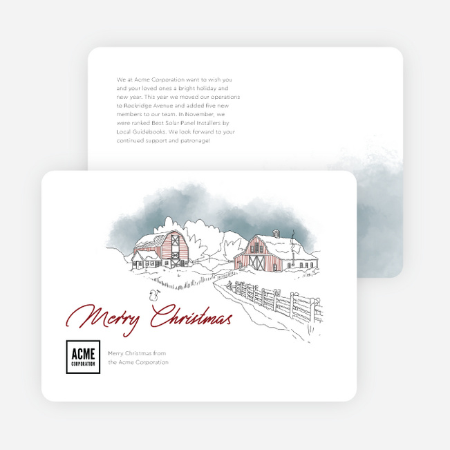Watercolor Winter Scenery  Business Holiday Cards & Business Christmas Cards - White