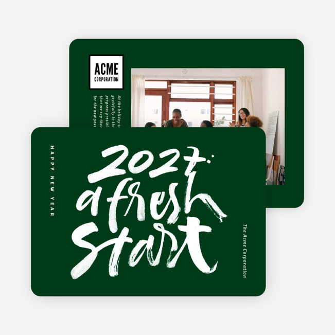 Bold Start Business and Corporate Holiday Cards - Green