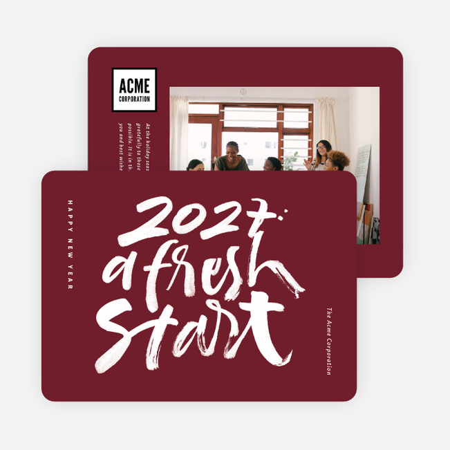 Bold Start Business and Corporate Holiday Cards - Red
